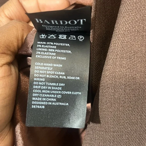 Bardot Oversized Double Breasted Blazer NWOT Chocolate Brown Medium - Picture 10 of 12